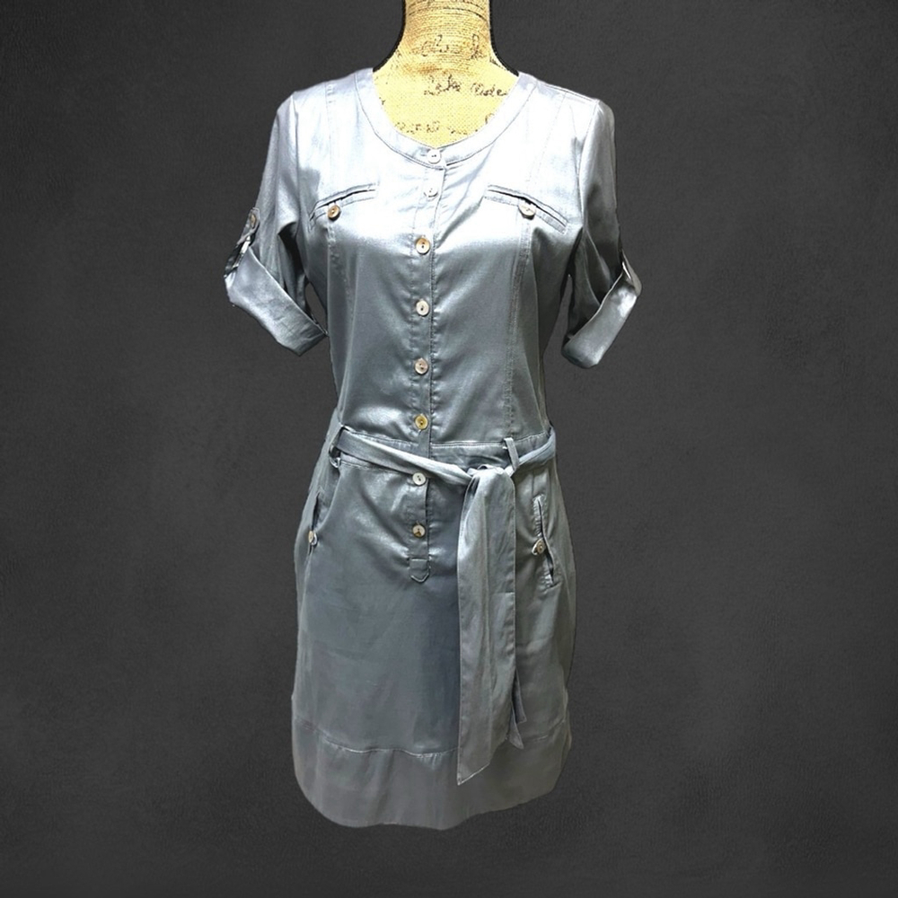 💥$10💥Ruscoe Metallic Silver Dress #112 - Picture 4 of 16